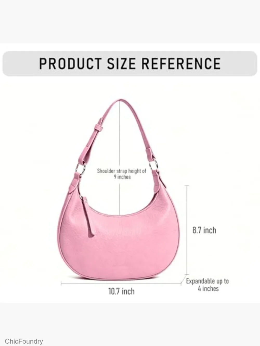 Women's Hobo Shoulder Bag Faux Leather Tote Handbag Adjustable Strap